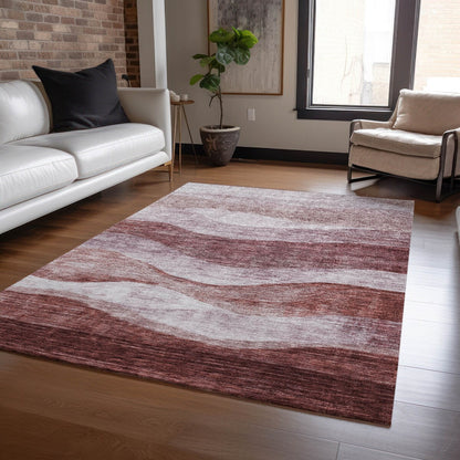 Tapis Chantille contemporain à vagues lavable en machine pour intérieur/extérieur
