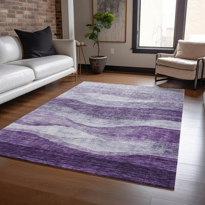 Tapis Chantille contemporain à vagues lavable en machine pour intérieur/extérieur