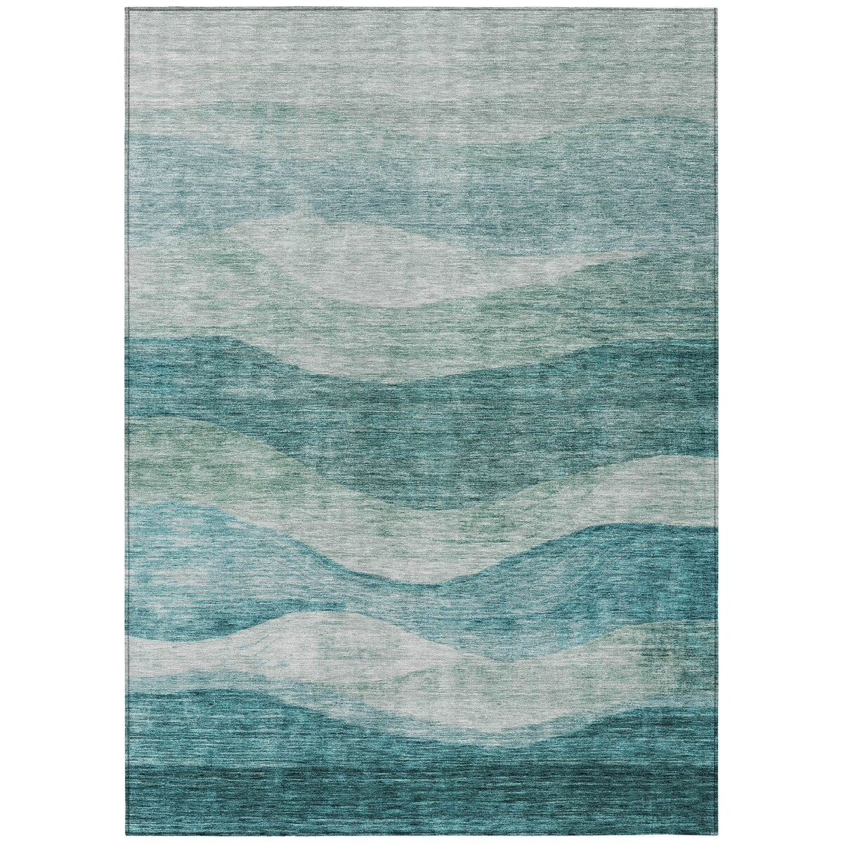 Tapis Chantille contemporain à vagues lavable en machine pour intérieur/extérieur