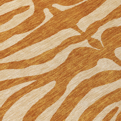 Machine Washable Indoor/ Outdoor Modern Animal Print Chantille Rug
