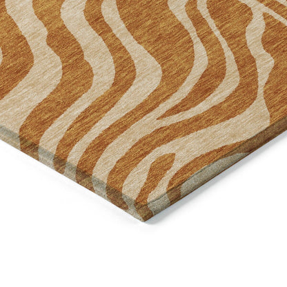 Machine Washable Indoor/ Outdoor Modern Animal Print Chantille Rug
