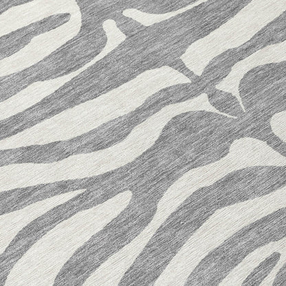 Machine Washable Indoor/ Outdoor Modern Animal Print Chantille Rug
