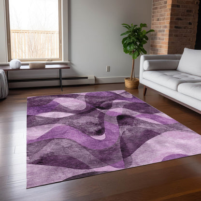 Machine Washable Indoor/ Outdoor Modern Chantille Rug