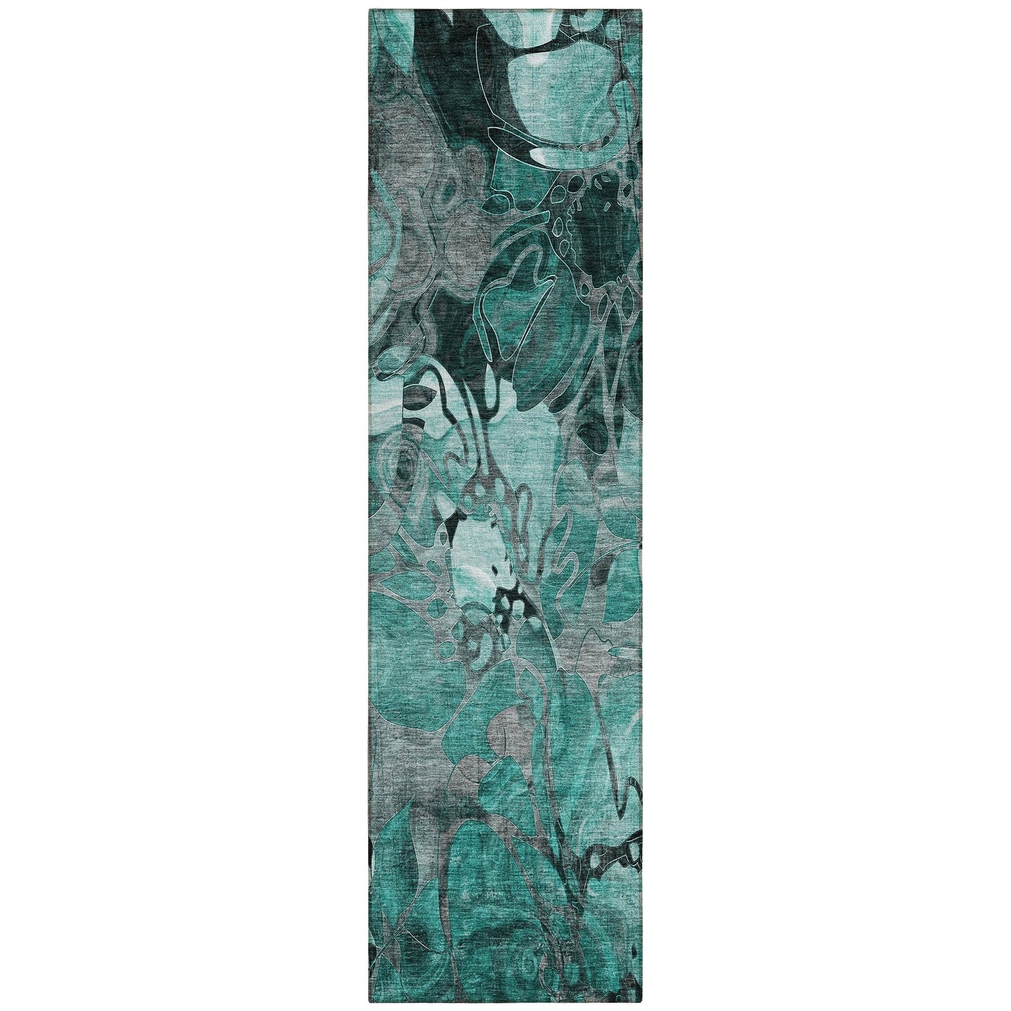 Machine Washable Indoor/ Outdoor Modern Floral Chantille Rug