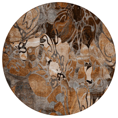 Machine Washable Indoor/ Outdoor Modern Floral Chantille Rug
