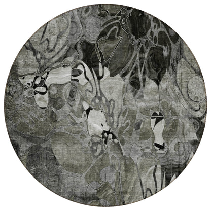 Machine Washable Indoor/ Outdoor Modern Floral Chantille Rug