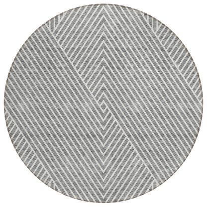 Machine Washable Indoor/ Outdoor Modern Geo Chantille Rug