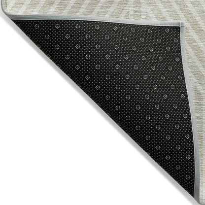 Machine Washable Indoor/ Outdoor Modern Geo Chantille Rug