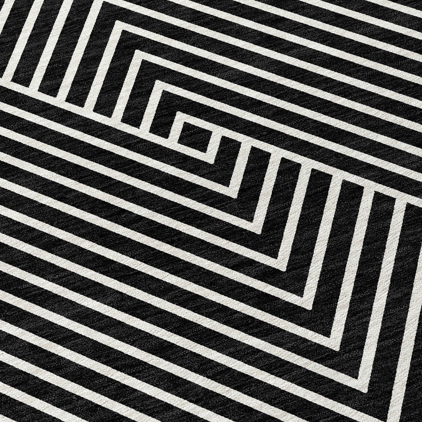 Machine Washable Indoor/ Outdoor Modern Geo Chantille Rug