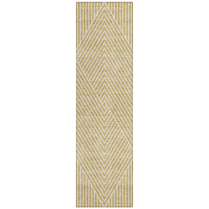 Machine Washable Indoor/ Outdoor Modern Geo Chantille Rug