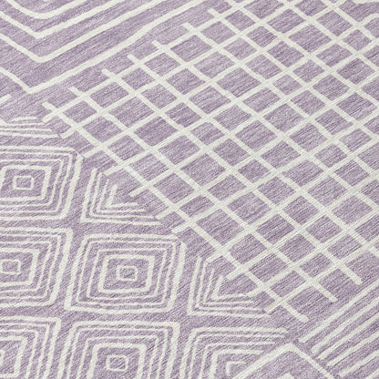 Machine Washable Indoor/ Outdoor Modern Mosaic Chantille Rug