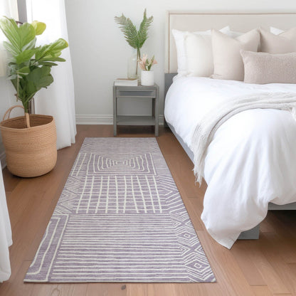 Machine Washable Indoor/ Outdoor Modern Mosaic Chantille Rug