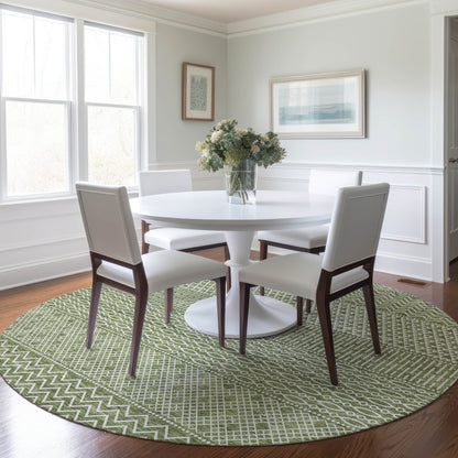 Machine Washable Indoor/ Outdoor Modern Stripes Chantille Rug