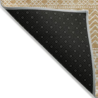 Machine Washable Indoor/ Outdoor Modern Stripes Chantille Rug