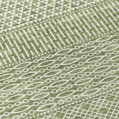 Machine Washable Indoor/ Outdoor Modern Stripes Chantille Rug