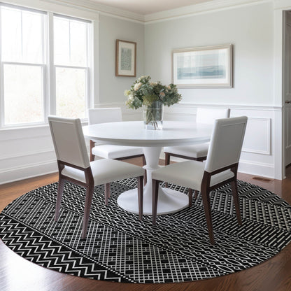 Machine Washable Indoor/ Outdoor Modern Stripes Chantille Rug