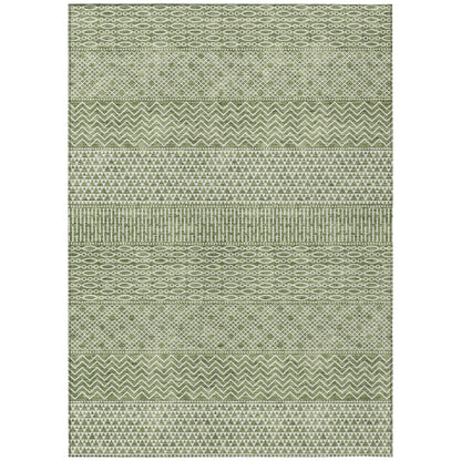 Machine Washable Indoor/ Outdoor Modern Stripes Chantille Rug