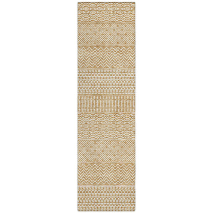 Machine Washable Indoor/ Outdoor Modern Stripes Chantille Rug
