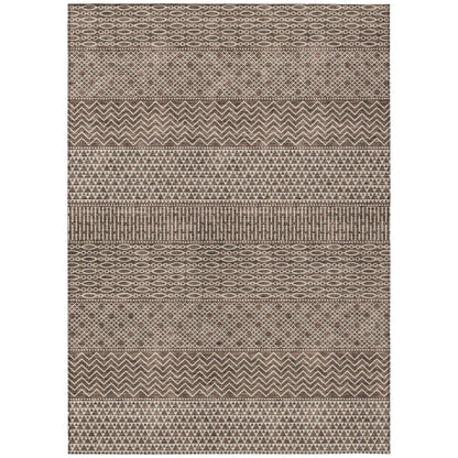 Machine Washable Indoor/ Outdoor Modern Stripes Chantille Rug