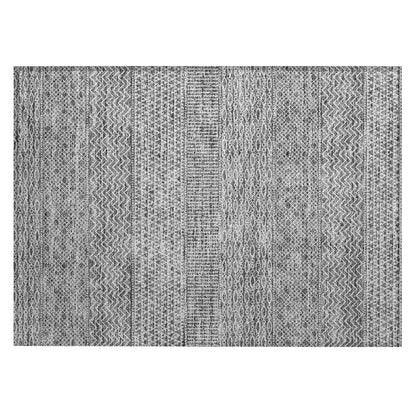 Machine Washable Indoor/ Outdoor Modern Stripes Chantille Rug