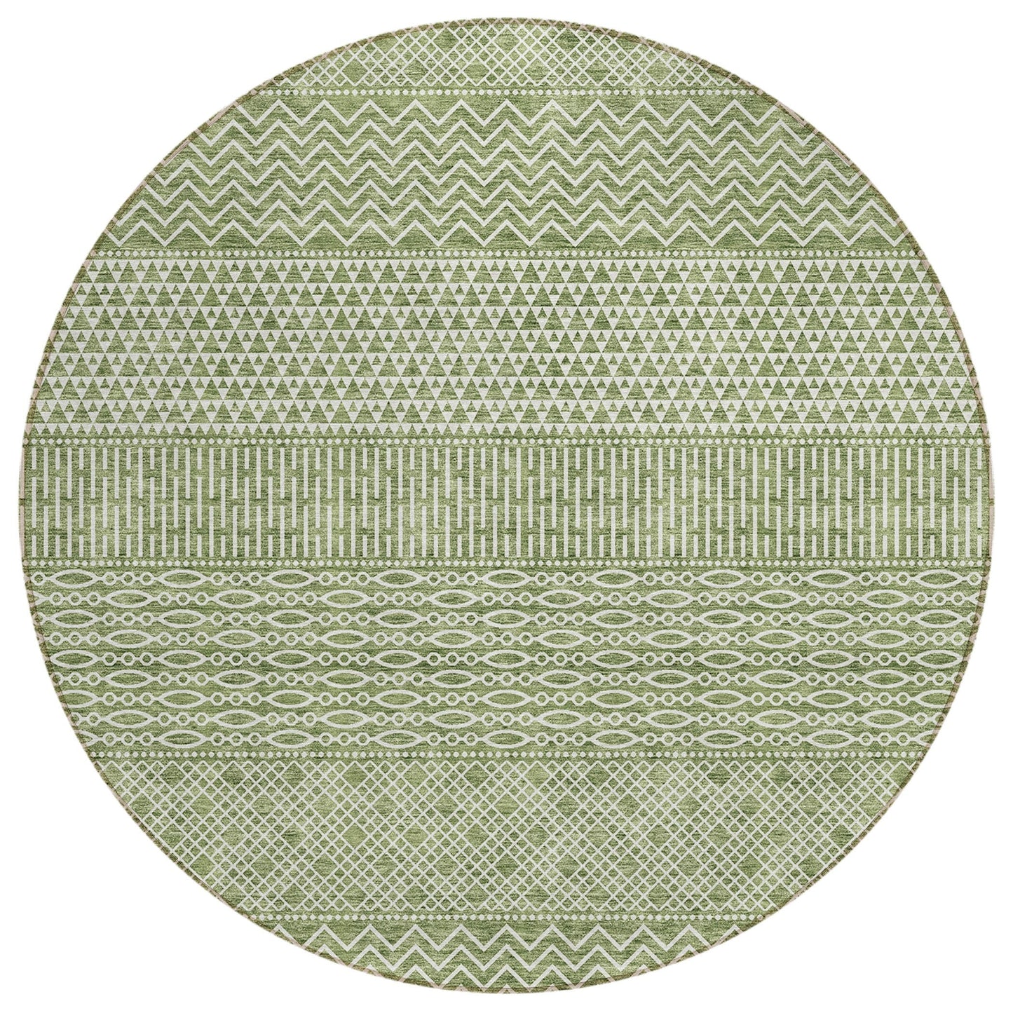 Machine Washable Indoor/ Outdoor Modern Stripes Chantille Rug