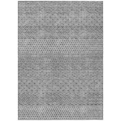 Machine Washable Indoor/ Outdoor Modern Stripes Chantille Rug