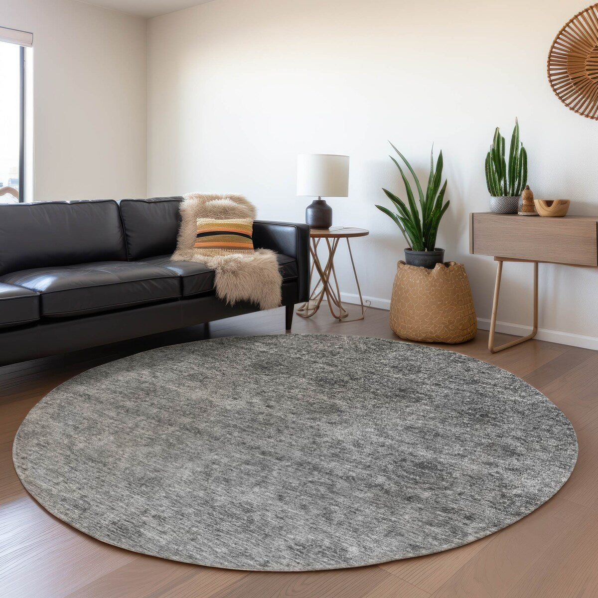 Machine Washable Indoor/ Outdoor Ombre Damask Chantille Rug