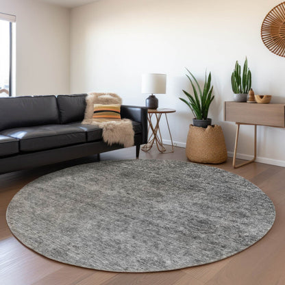 Machine Washable Indoor/ Outdoor Ombre Damask Chantille Rug