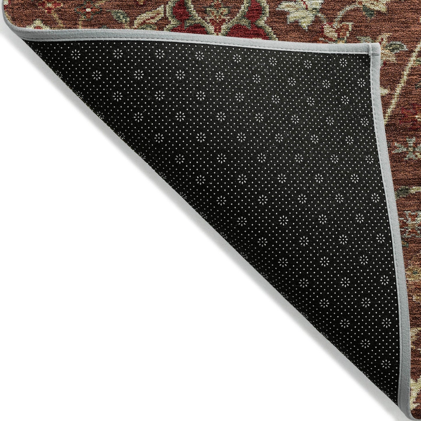Machine Washable Indoor/ Outdoor Traditional Kashan Chantille Rug
