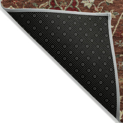 Machine Washable Indoor/ Outdoor Traditional Kashan Chantille Rug