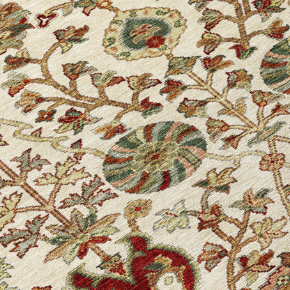 Machine Washable Indoor/ Outdoor Traditional Kashan Chantille Rug