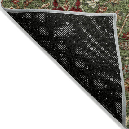 Machine Washable Indoor/ Outdoor Traditional Kashan Chantille Rug