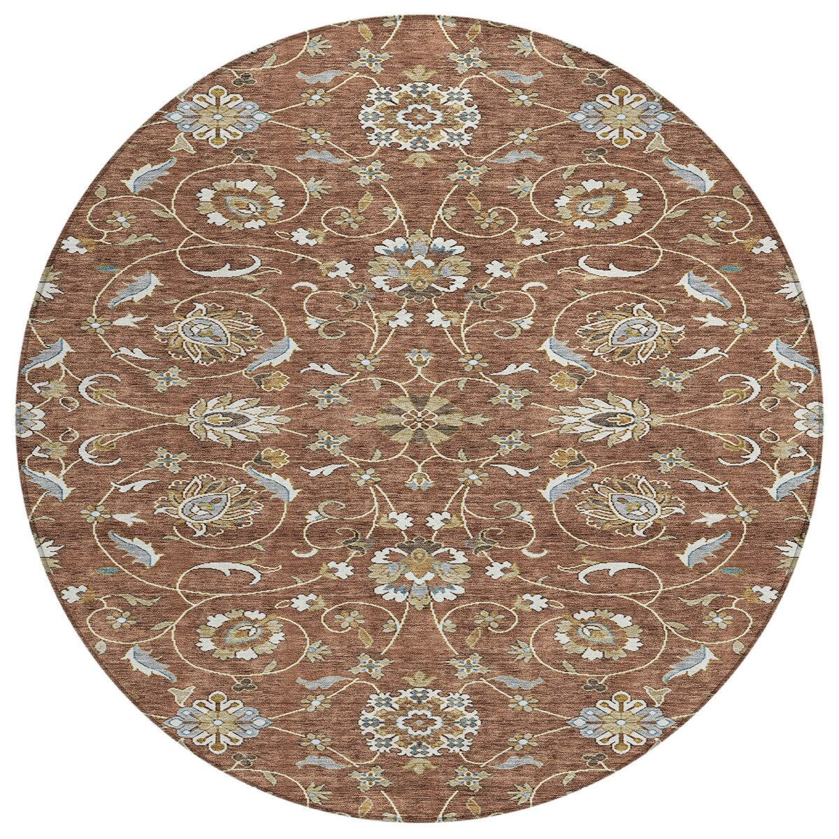 Machine Washable Indoor/ Outdoor Traditional KashanChantille Rug
