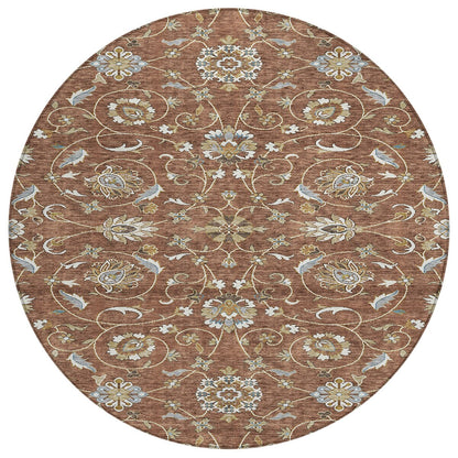 Machine Washable Indoor/ Outdoor Traditional KashanChantille Rug