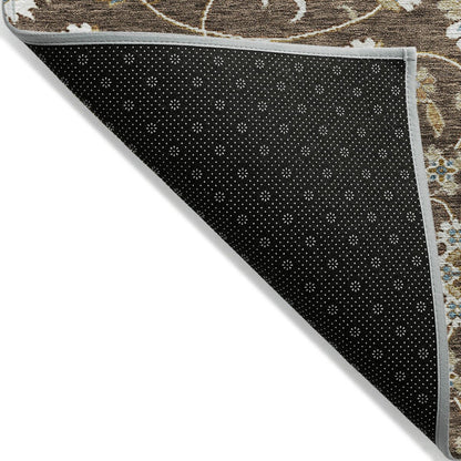 Machine Washable Indoor/ Outdoor Traditional KashanChantille Rug
