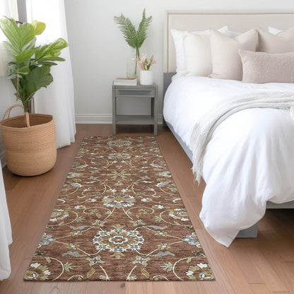 Machine Washable Indoor/ Outdoor Traditional KashanChantille Rug