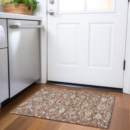 Machine Washable Indoor/ Outdoor Traditional KashanChantille Rug
