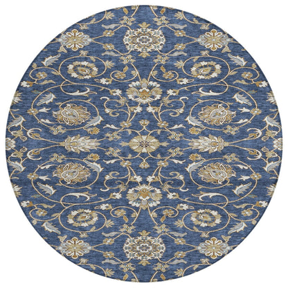 Machine Washable Indoor/ Outdoor Traditional KashanChantille Rug