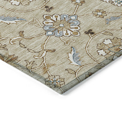 Machine Washable Indoor/ Outdoor Traditional KashanChantille Rug