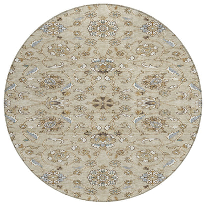 Machine Washable Indoor/ Outdoor Traditional KashanChantille Rug