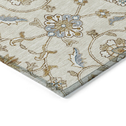 Machine Washable Indoor/ Outdoor Traditional KashanChantille Rug