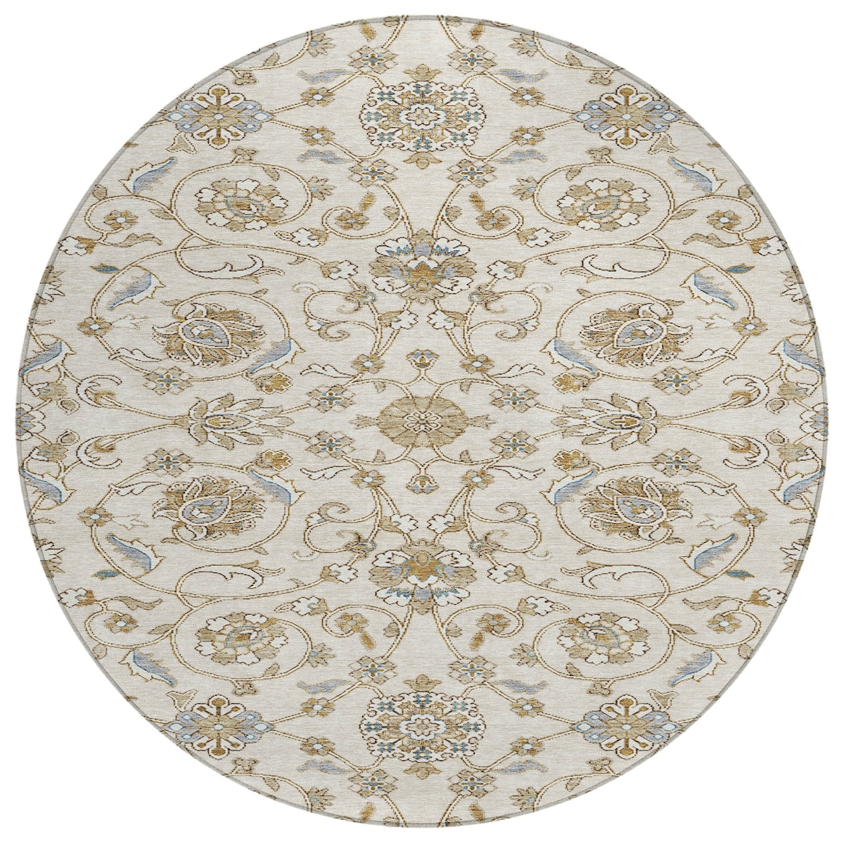 Machine Washable Indoor/ Outdoor Traditional KashanChantille Rug