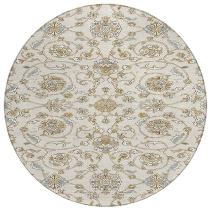 Machine Washable Indoor/ Outdoor Traditional KashanChantille Rug