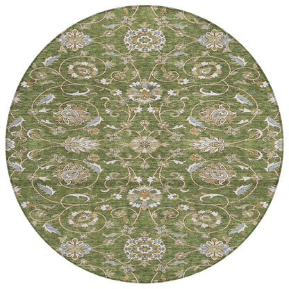 Machine Washable Indoor/ Outdoor Traditional KashanChantille Rug