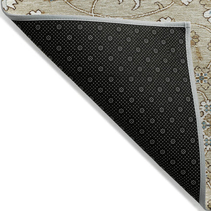 Machine Washable Indoor/ Outdoor Traditional KashanChantille Rug