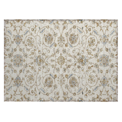 Machine Washable Indoor/ Outdoor Traditional KashanChantille Rug