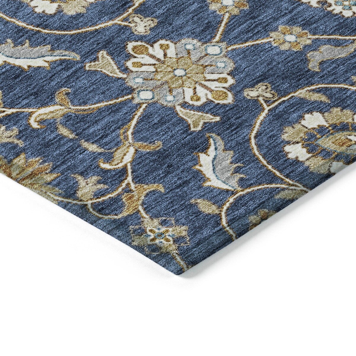 Machine Washable Indoor/ Outdoor Traditional KashanChantille Rug