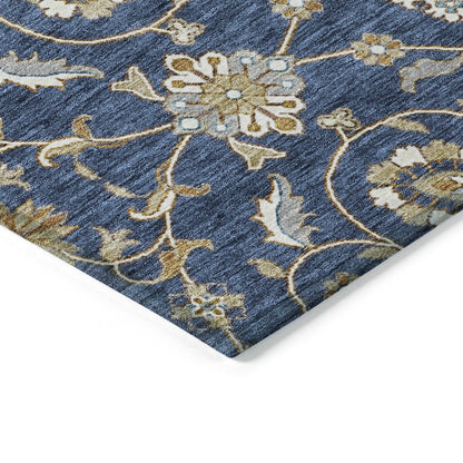 Machine Washable Indoor/ Outdoor Traditional KashanChantille Rug