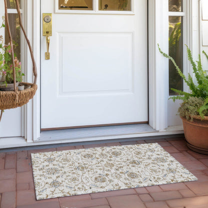Machine Washable Indoor/ Outdoor Traditional KashanChantille Rug