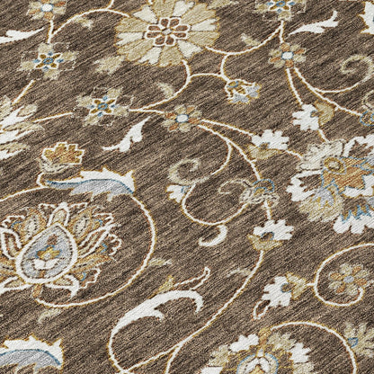 Machine Washable Indoor/ Outdoor Traditional KashanChantille Rug